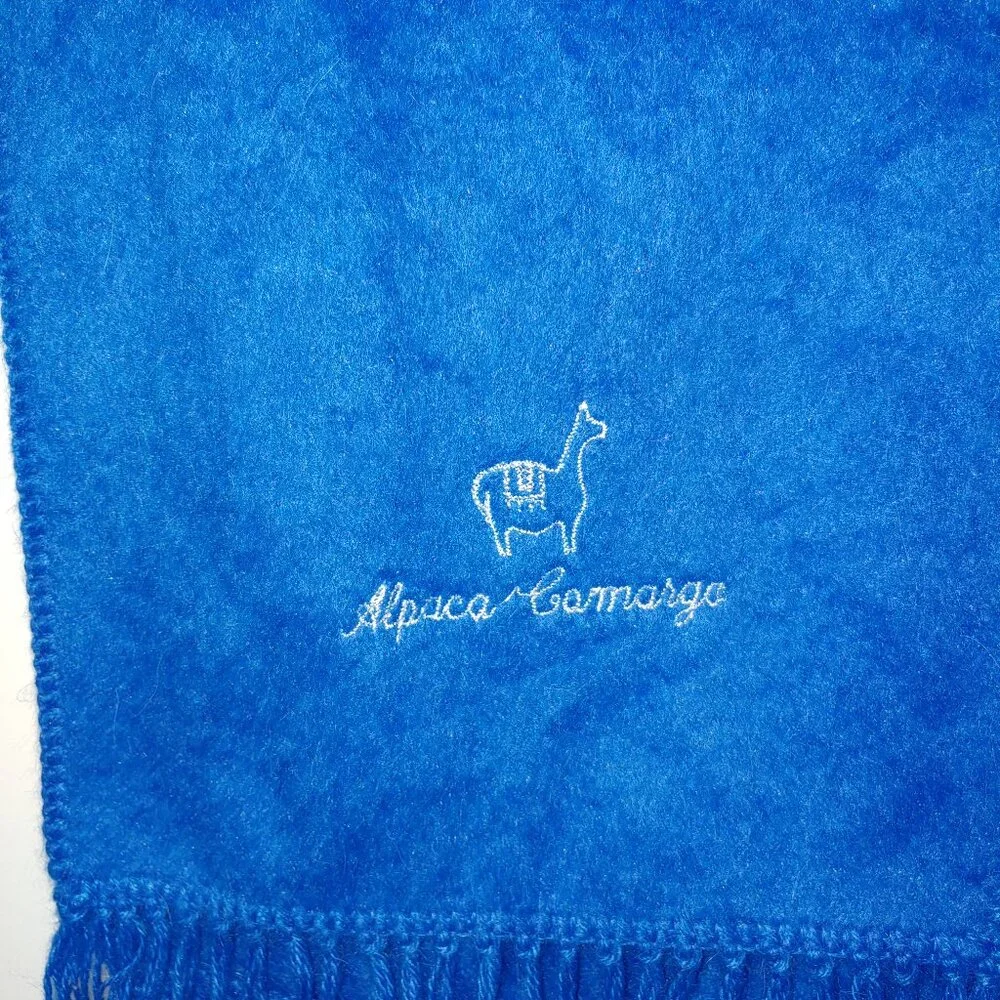 Alpaca Camargo Alpaca Blend Fringed Scarf Royal Blue OS